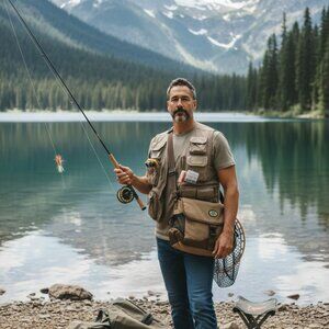 Flambeau Outdoors Brown Tackle Bag Soft Sided Mesh 4 Pockets Shoulder Strap